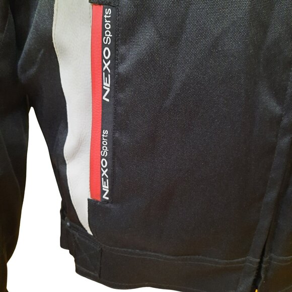 Y2K Leather Racing Motorcycle Jacket Armored Mens Size M Red Black White Nexo - Picture 4 of 15